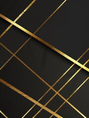 Luxurious black and gold background with abstract golden lines pattern