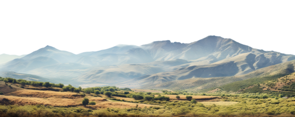 Serene mountain landscape, cut out