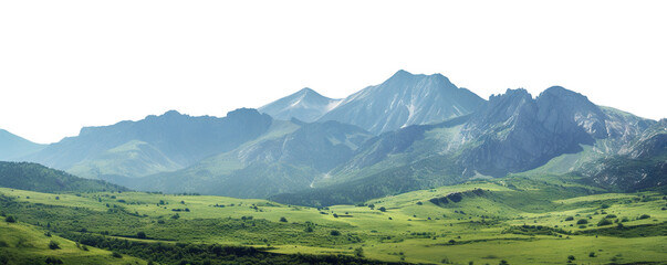 Serene mountain landscape, cut out