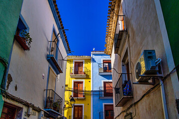 colorful city landscape from the city of Villajoyosa in Spain