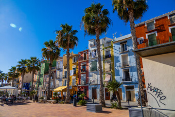 Fototapeta na wymiar colorful city landscape from the city of Villajoyosa in Spain
