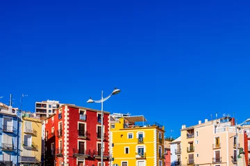 Keuken spatwand met foto colorful city landscape from the city of Villajoyosa in Spain © Joanna Redesiuk