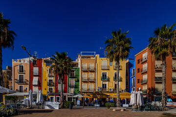 colorful city landscape from the city of Villajoyosa in Spain