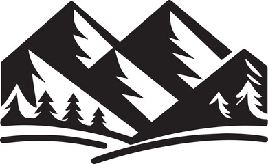 Mountains Icon Silhouettes Mountains EPS Vector Mountains Clipart	
