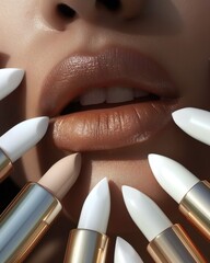 Lip closeup, Lipstick, white, colorless,  Interview with a makeup artist, conceptual, concept,