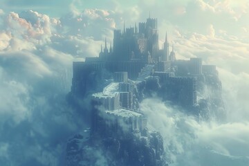 The fortress loomed over the city, its majestic towers rising high above the surrounding buildings as the camera zoomed in, revealing every intricate detail in stunning HD.