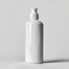 3D render of a single product photograph featuring a plain white bottle of lotion or skincare product against a plain background