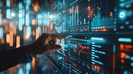 Project manager monitors milestone progress with virtual chart, ensuring timely completion in line with business management system.