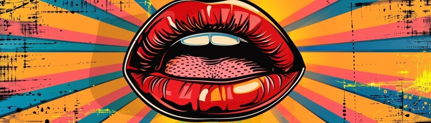 Add a pop of color to your designs with this retro-inspired icon featuring pink and red lips,...