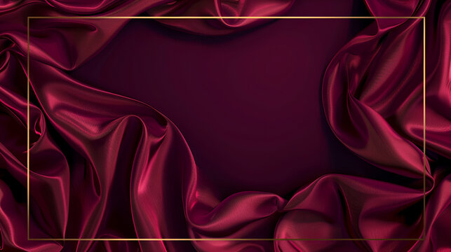 a very pretty red fabric with some folds on it's sides and a black background with a white spot on the bottom of the image, Maroon Satin Silk Velvet Cloth Fabric Background
