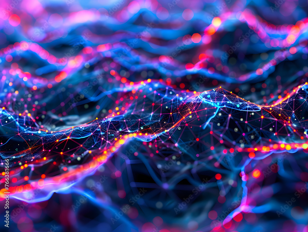 Poster resilient digital network abstract background artistic design concept connection technology.