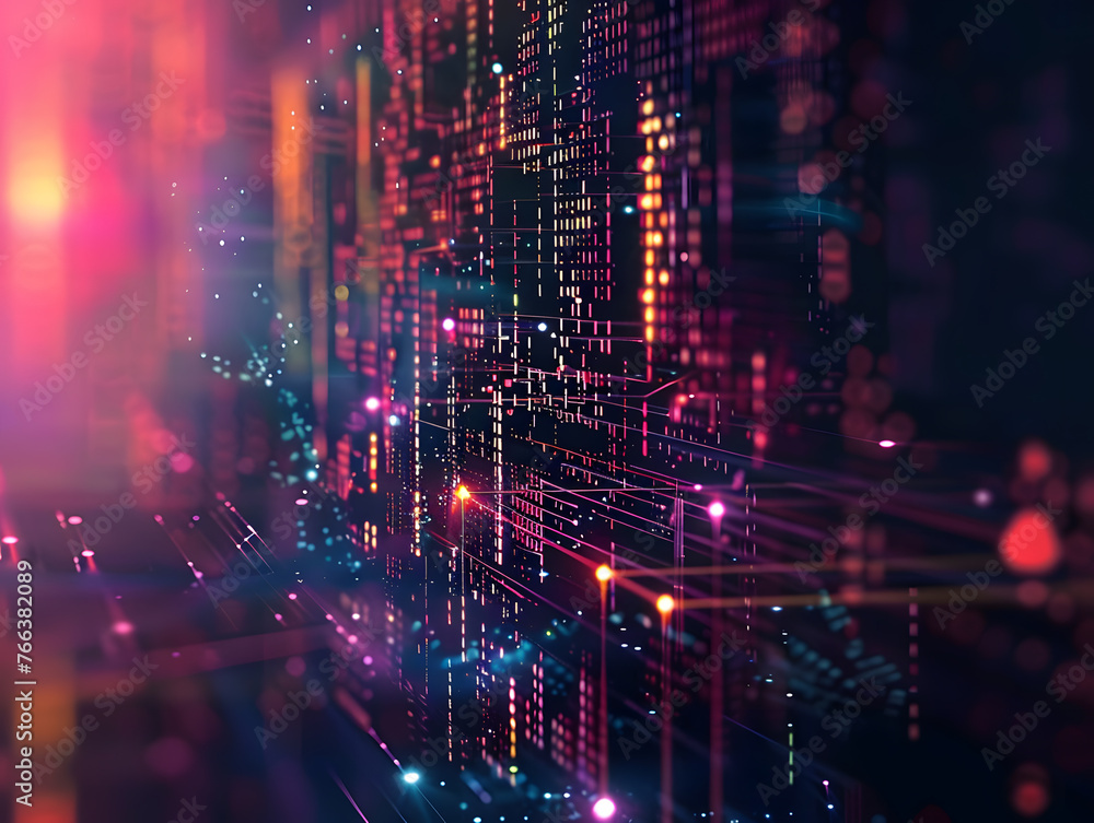 Poster fusion of creativity: abstract background with vibrant colors and dynamic patterns