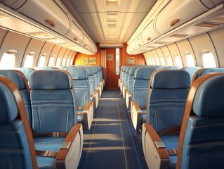 Luxurious airplane interior ideal for vacation or corporate travel