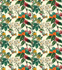 Botanical background, floral repeating patterns, seamless flowers, nature illustration, flowers, vibrant flowers, abstract flowers, vibrant color, floral pattern