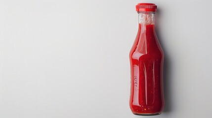 A bottle of ketchup is pictured against a plain white background.