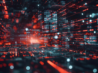 Evolution of Cybersecurity: Abstract Background Illustration with Technological Elements