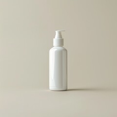 3D render of a single product photograph is a plain white bottle of lotion or skincare product against a plain background