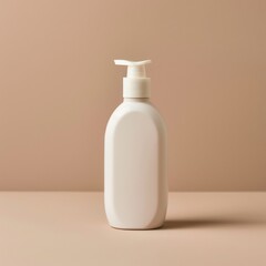3D render of a single product photograph, a plain white bottle of lotion or skincare product stands out against a plain background