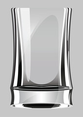 Alcohol glass. Transparent empty realistic mockup stemware for different drinks. Vector illustration