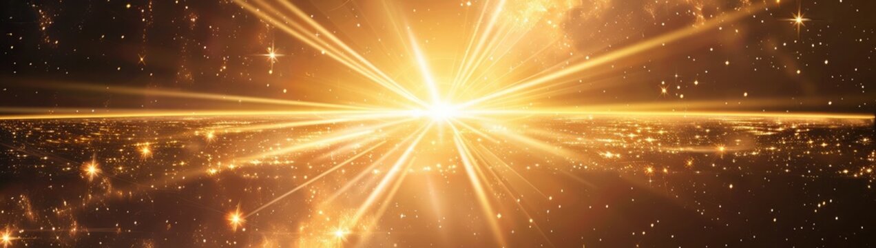 Sunburst Background, abstract gold bokeh background , light background, Sunbeams background. Sun with rays. Abstract explosion