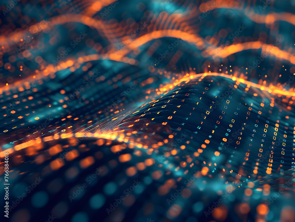 Poster cybersecurity abstract background with dynamic technology concept.