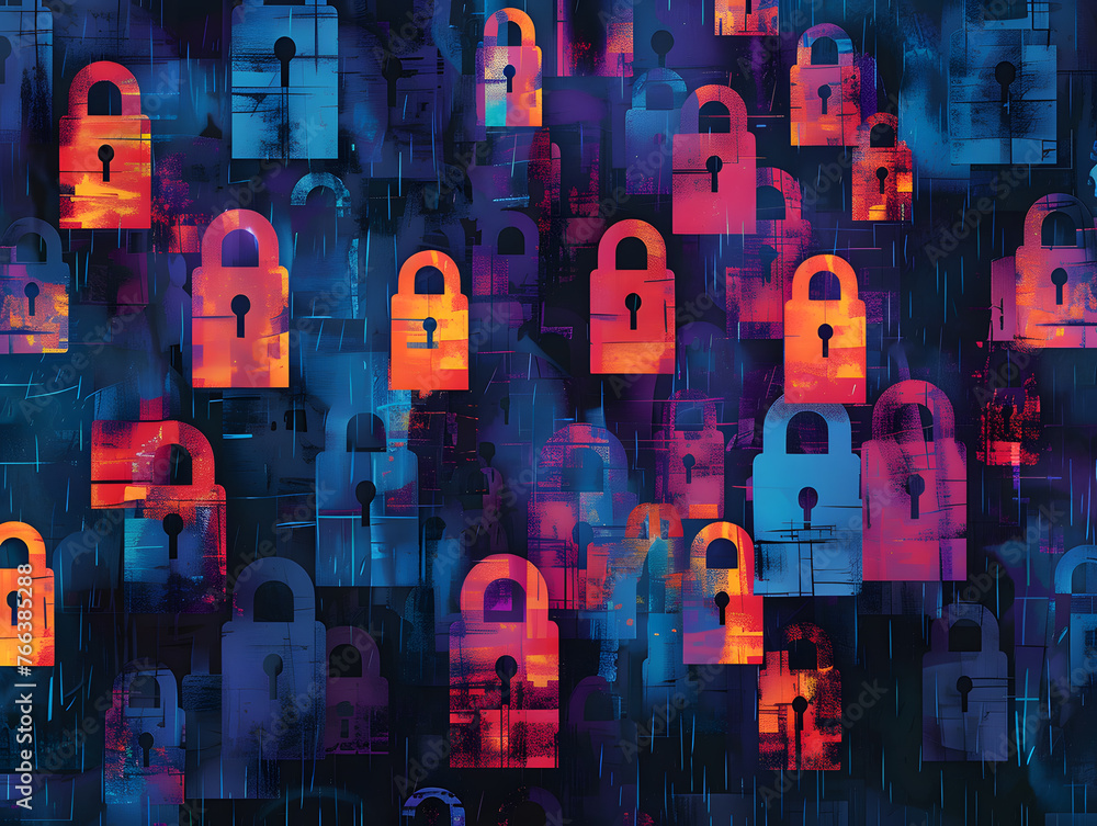 Poster a tapestry of digital encryption shield abstract background art