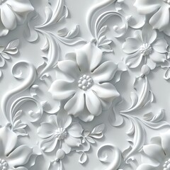 Use this 3D floral seamless tile as a background for ceilings.
