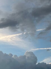 Beautiful View of Sky with Contrails in Antwerp, Belgium