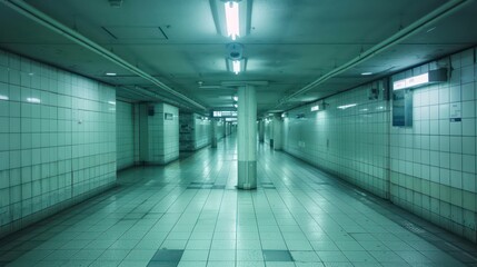 interior corridor an underground passage in a subway
