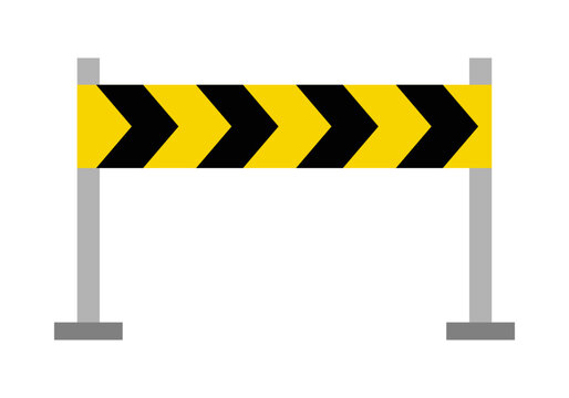 Valla o se&ntilde;al de obras de flecha negra sobre fondo amarillo.