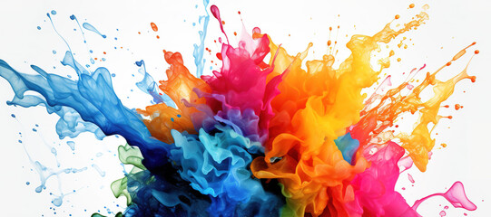 colorful watercolor ink splashes, paint 164