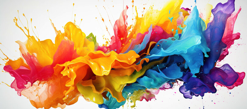 colorful watercolor ink splashes, paint 157