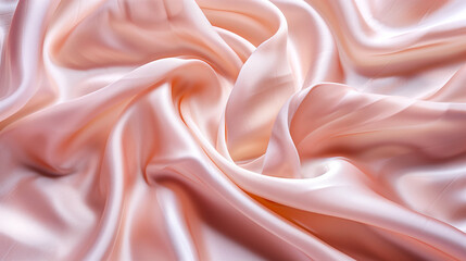 soft and delicate texture with crumpled pink silk sheets - close up texture view