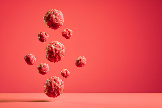 Minimalist commercial advertising image of meatball