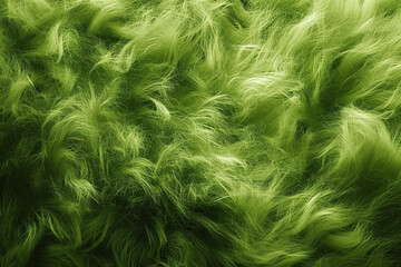 close up horizontal image of green fluffy abstract background