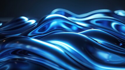 Abstract business background featuring dynamic 3D chrome waves