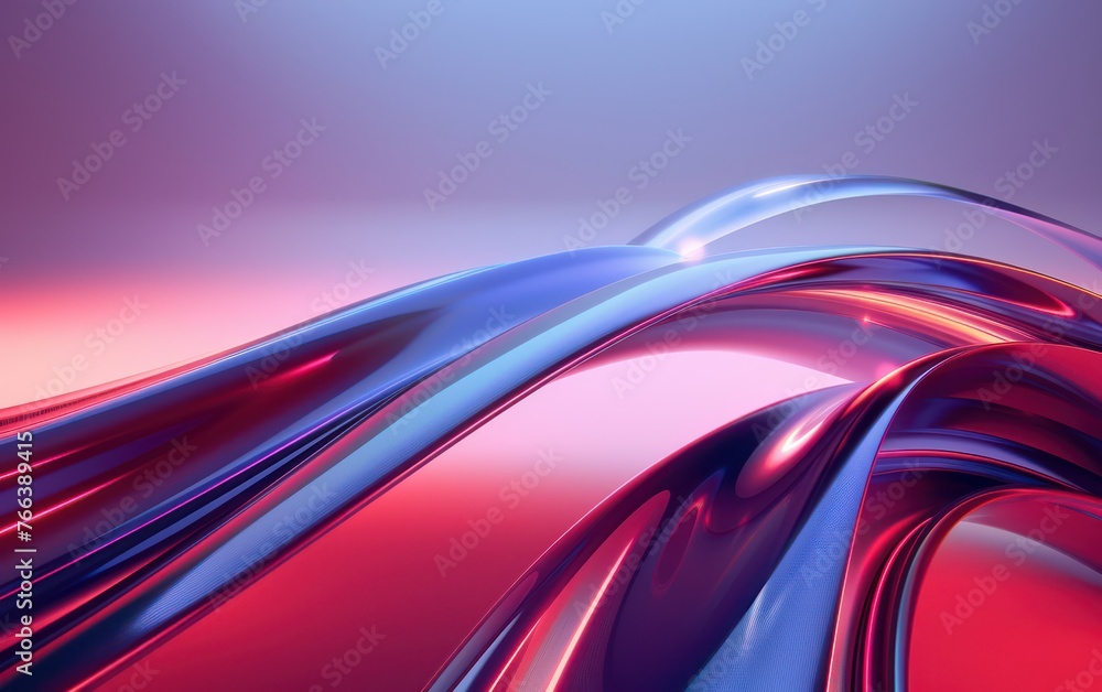 Poster realistic moving lines, dynamic 3d waves, and a futuristic glowing effect characterize this abstract