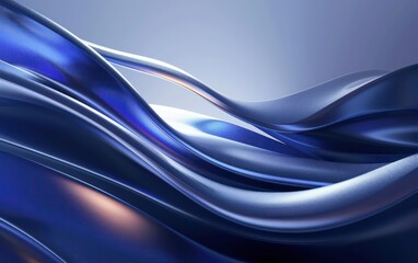 Obraz premium Dynamic 3D waves, realistic moving lines, and a futuristic glowing effect in a photorealistic 3D render combine to form this abstract business background. 