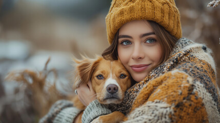 Woman and her dog.