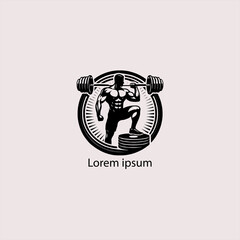 A black gym logo,white background
