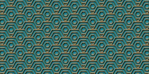 3D Luxury background pattern with gold details