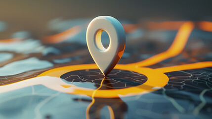 Map pin on map background, location navigation direction symbol