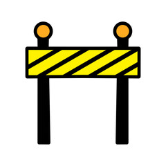 Vector sign of the Roadblock symbol is isolated on a white background. Roadblock icon color editable.