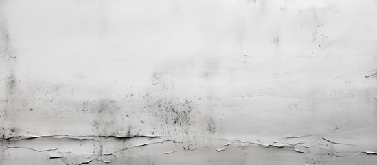 A black and white photo capturing a naturally textured grey wall covered in dirt, resembling a...