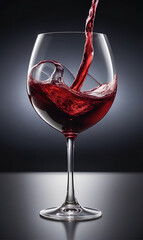 Wine glass, a glass goblet into which red wine is poured