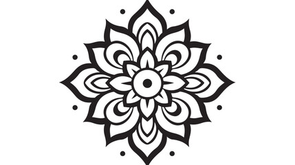 Mandala. Black and white decorative element. Picture