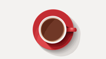Minimal Design Poster. Red Cup of coffee Poster with