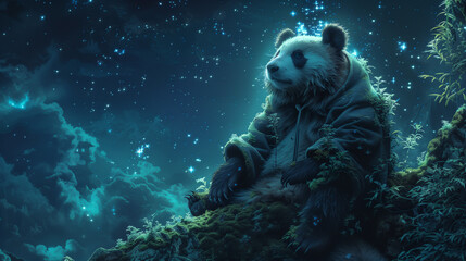 Giant Panda Gazing at the Stars