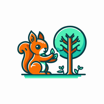 A charming squirrel depicted in a vector illustration