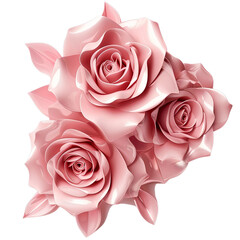 Pink Rose flowers 3D Spring Seasonal illustration colorful Flower art for Decorate cover